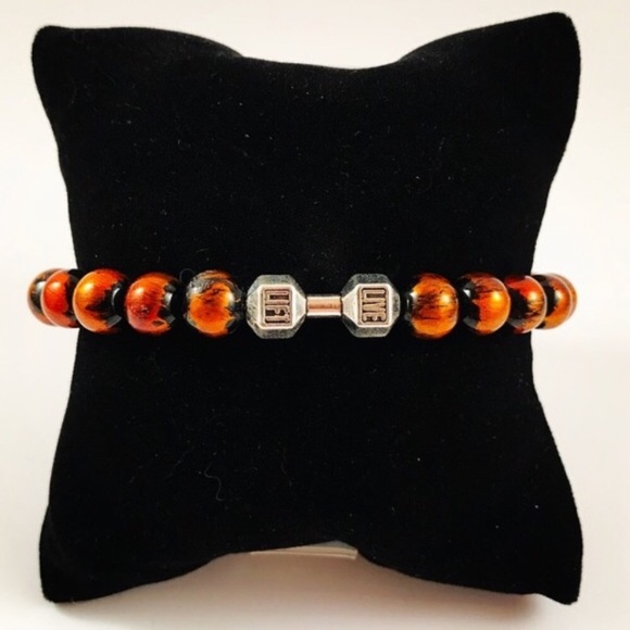 π΄Sale ! Men or women copper beads barbell charm - Picture 2 of 7